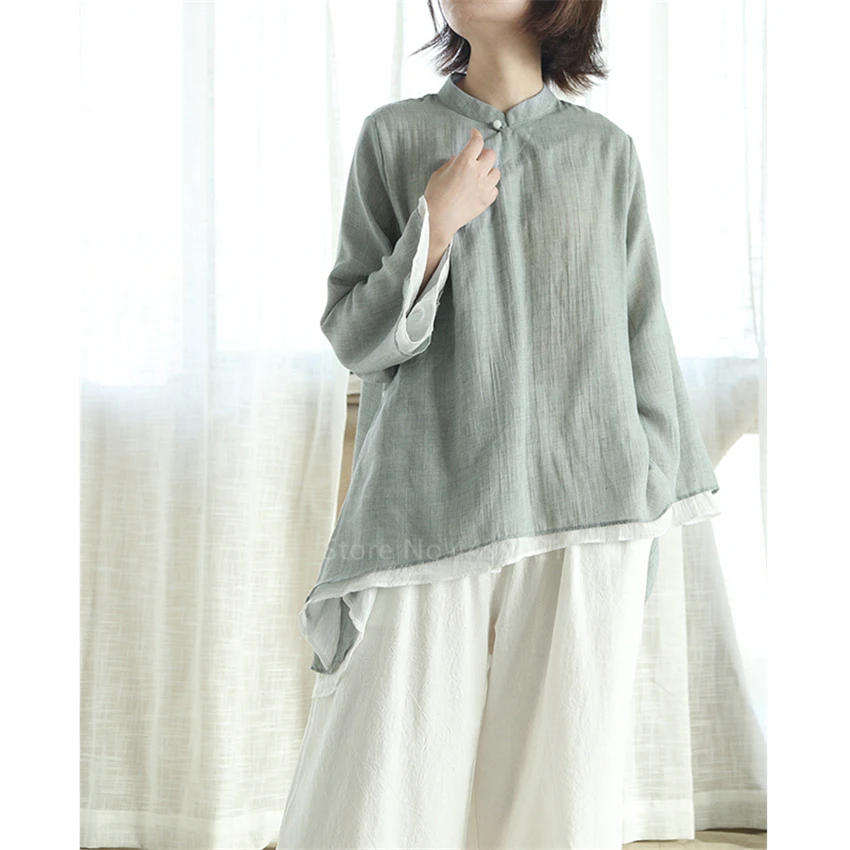 Блузка женская в китайском стиле традиционная винтажная хлопковая Восточная