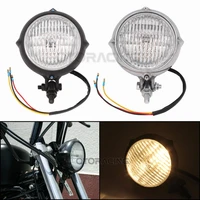motorcycle polished vintage bates style head light lamp fits for harley chopper sportster softail custom