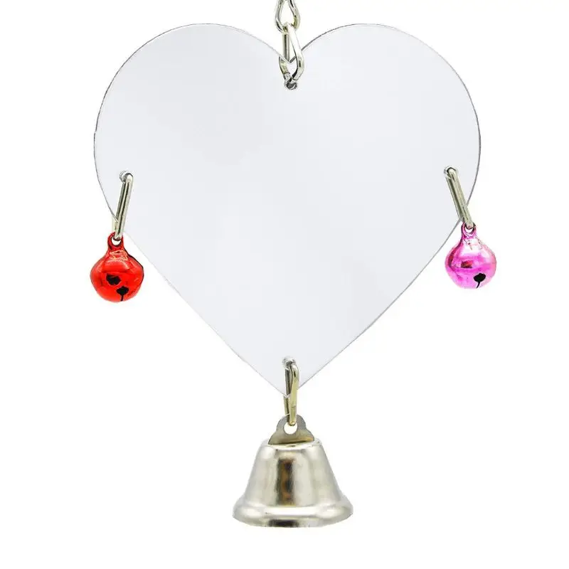 Забавный нетоксичный попугай птица ЗЕРКАЛО милая форма подвесной колокольчик