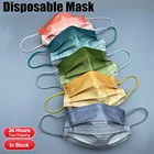 100 градиентная одноразовая маска, матовые маски для лица с принтом, трехслойная маска для взрослых, маска для защиты рта, одноразовая маска унисекс