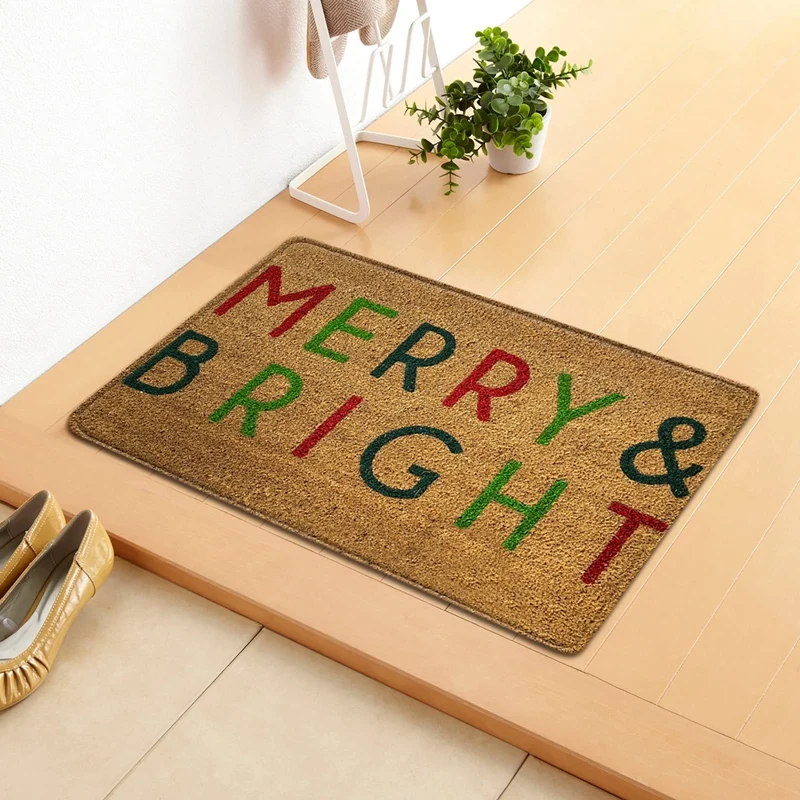

Christmas Door Mat Welcome Decor Non-Slip Doormats Creative Decoration Kitchen Foot Mat Bedroom Living Room Mat