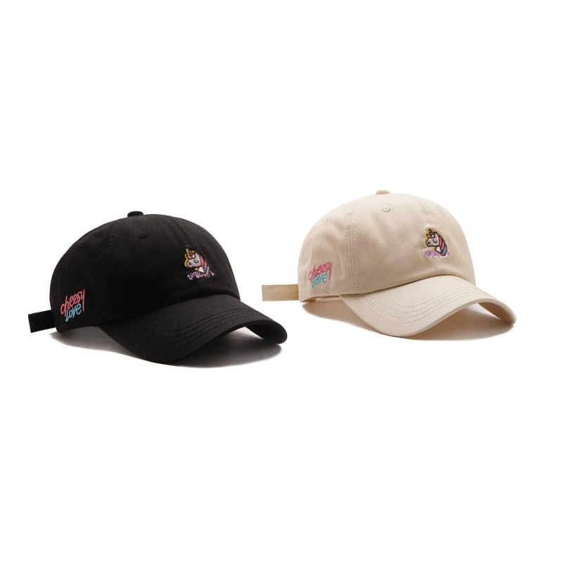 

Girl Candy Color Unicorn Embroidery Cute Women's Hat Cotton Snapback Kpop Hip-Hop Cotton Men's Baseball Cap Sun Hat BQM097