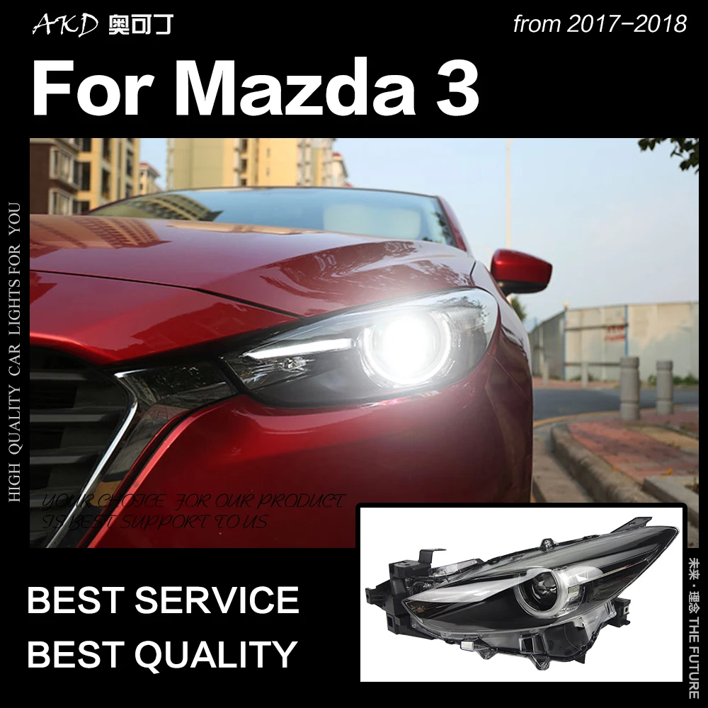 АКД стайлинга автомобилей фара для Mazda 3 фары 2017 2018 Новый Mazda3 Axela светодиодный