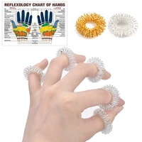 10pcsset stainless steel finger massage ring acupuncture ring therapy relax hand blood circulation pain relief health care