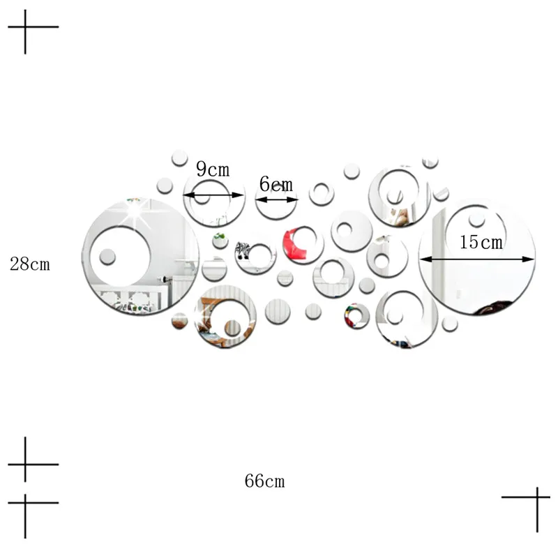 Креативные модные зеркальные настенные часы фоновые наклейки ТВ трехмерные