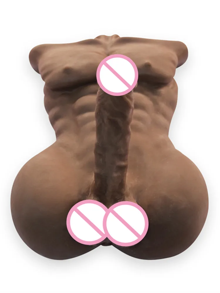 Реалистичная полностью Силиконовая секс-кукла для мужчин черная половина тела с