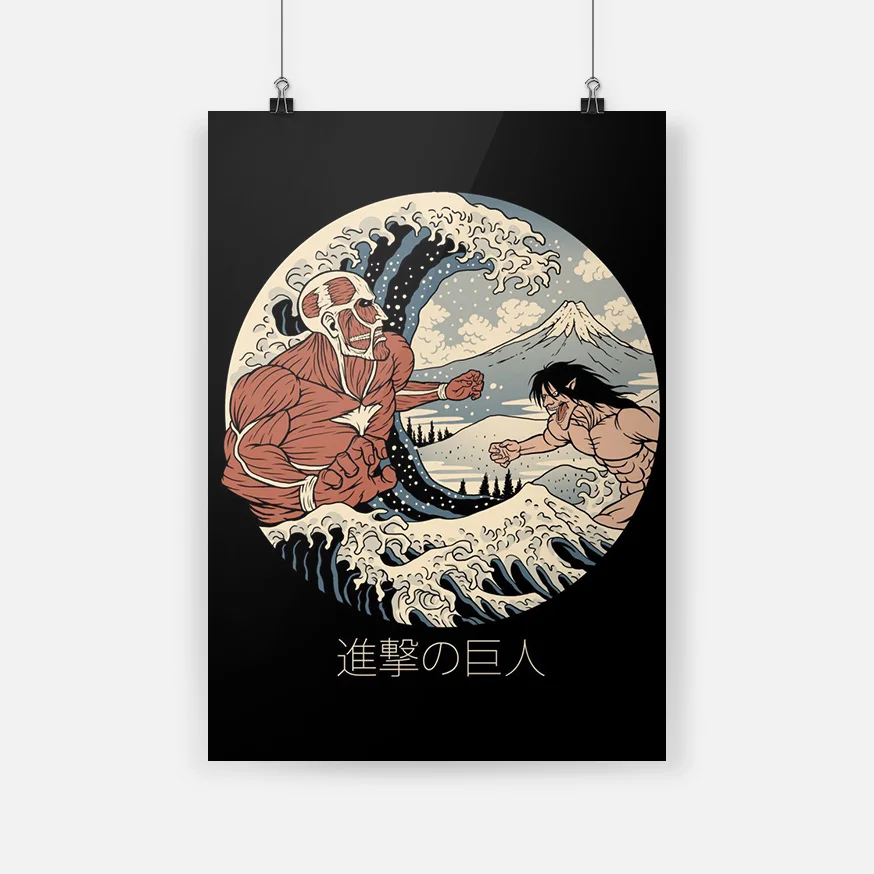 Обувь для косплея по аниме атака на Титанов волна канагава Аниме Холст Картины