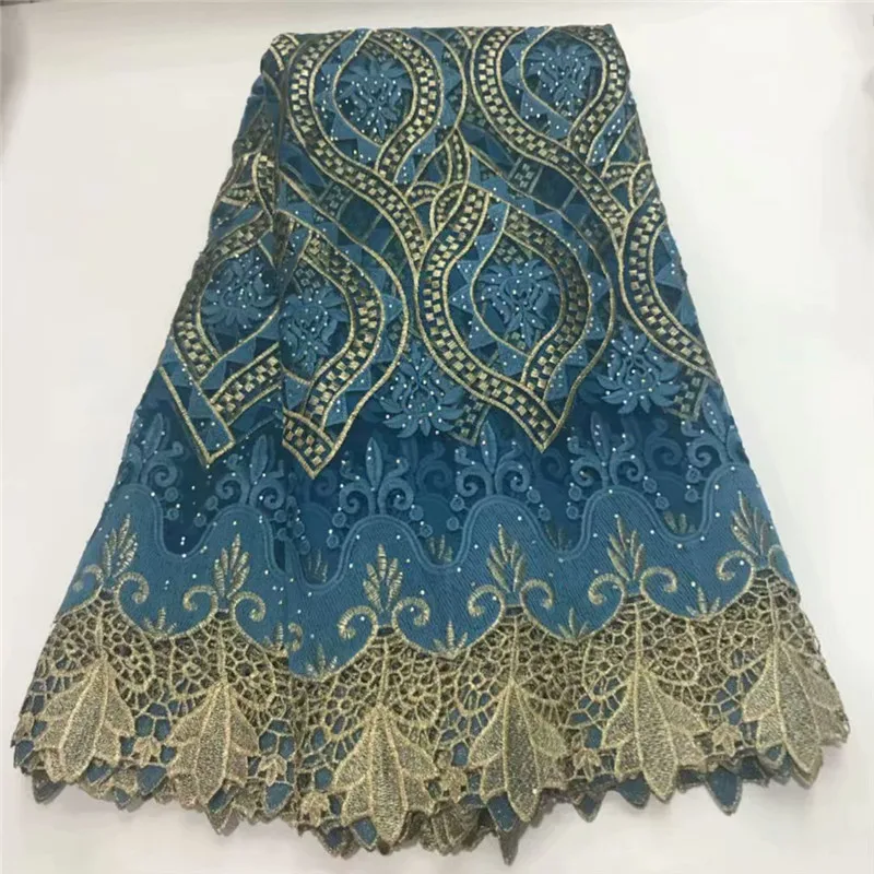 

African Lace Fabric 2019 Embroidered lace Nigerian Wedding Lace Fabric High Quality French Tulle Lace Fabric Stones df15-56
