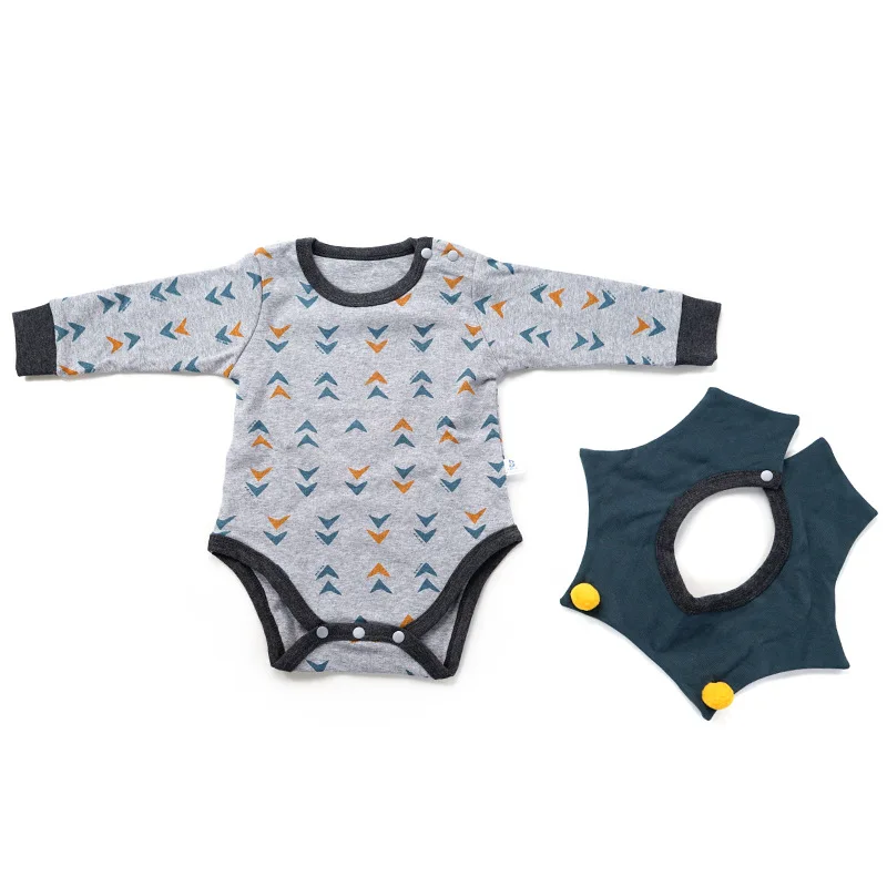 2019 Baby Boy Clothes Long Sleeve Triangle Printed Babies Bodysuit Pure Cotton Newborn Clothing 3-24 Months Infant | Детская одежда и