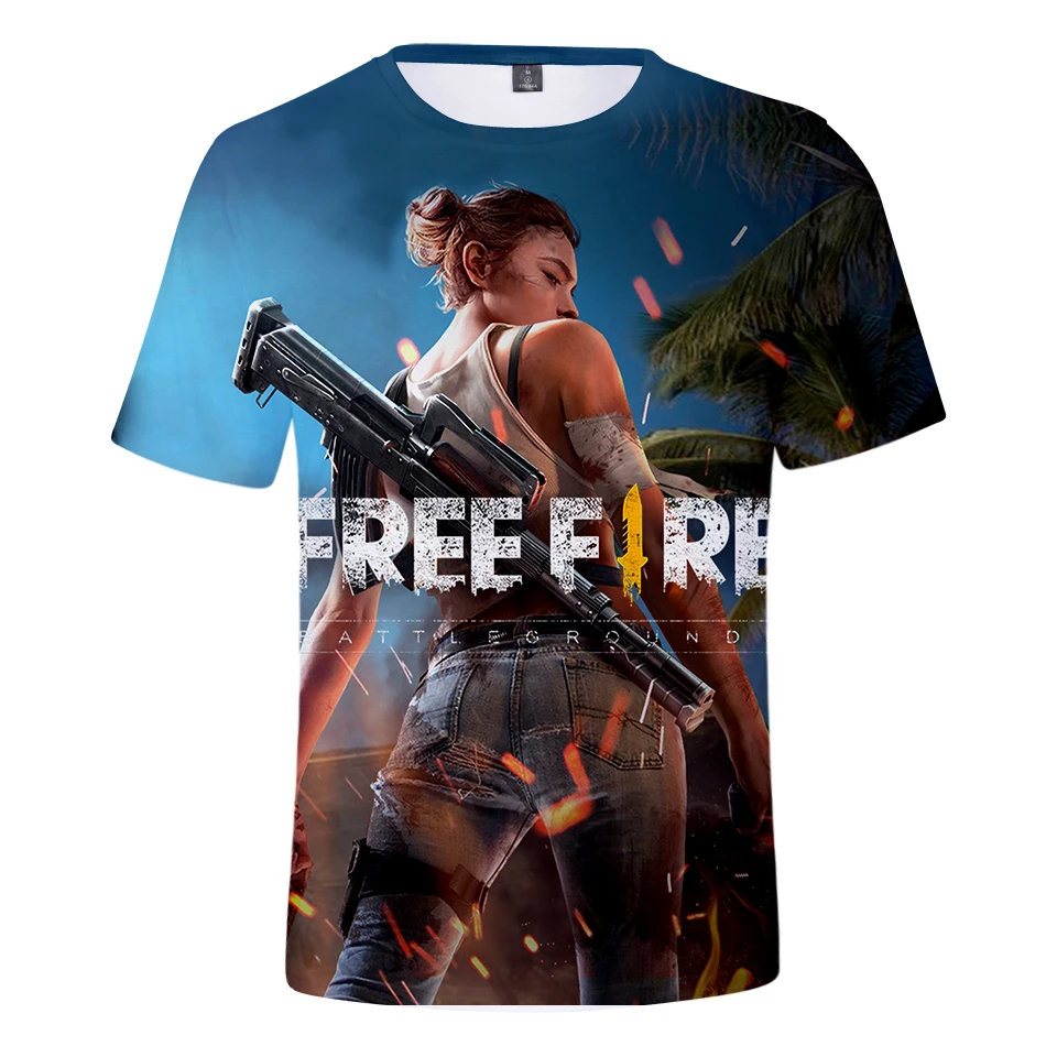 

2018 Free Fire Shooting Game Men/Women Summer Cool Tshirt Funny Fashion Tees Male/Female 3D T-shirt Fashion Tshirts Sexy Print