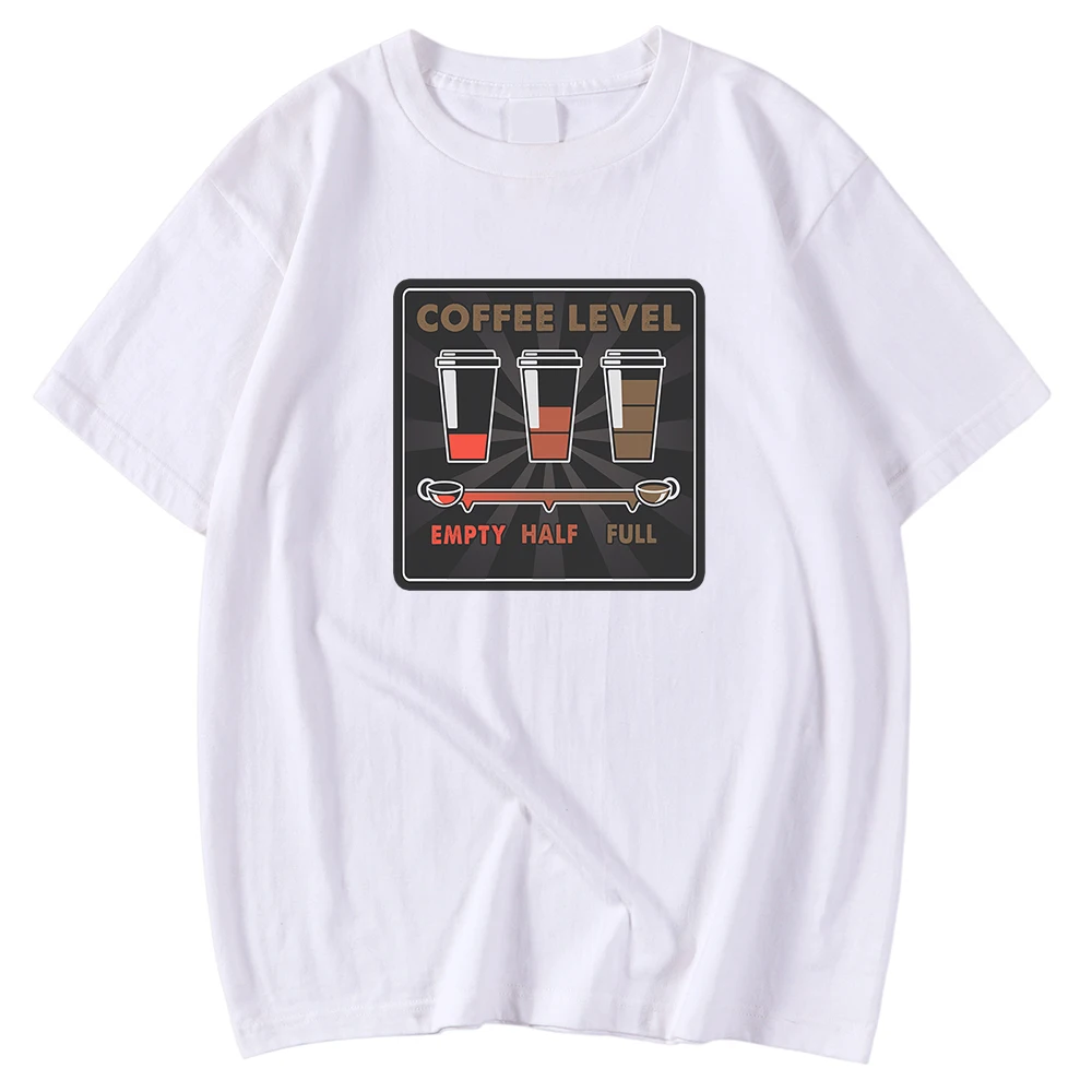 

Fashion Vintage Men's T-Shirt Summer Tee Shirt Coffee Level Printing Clothing Short Sleeved Casual T Shirts Man Four Seasons