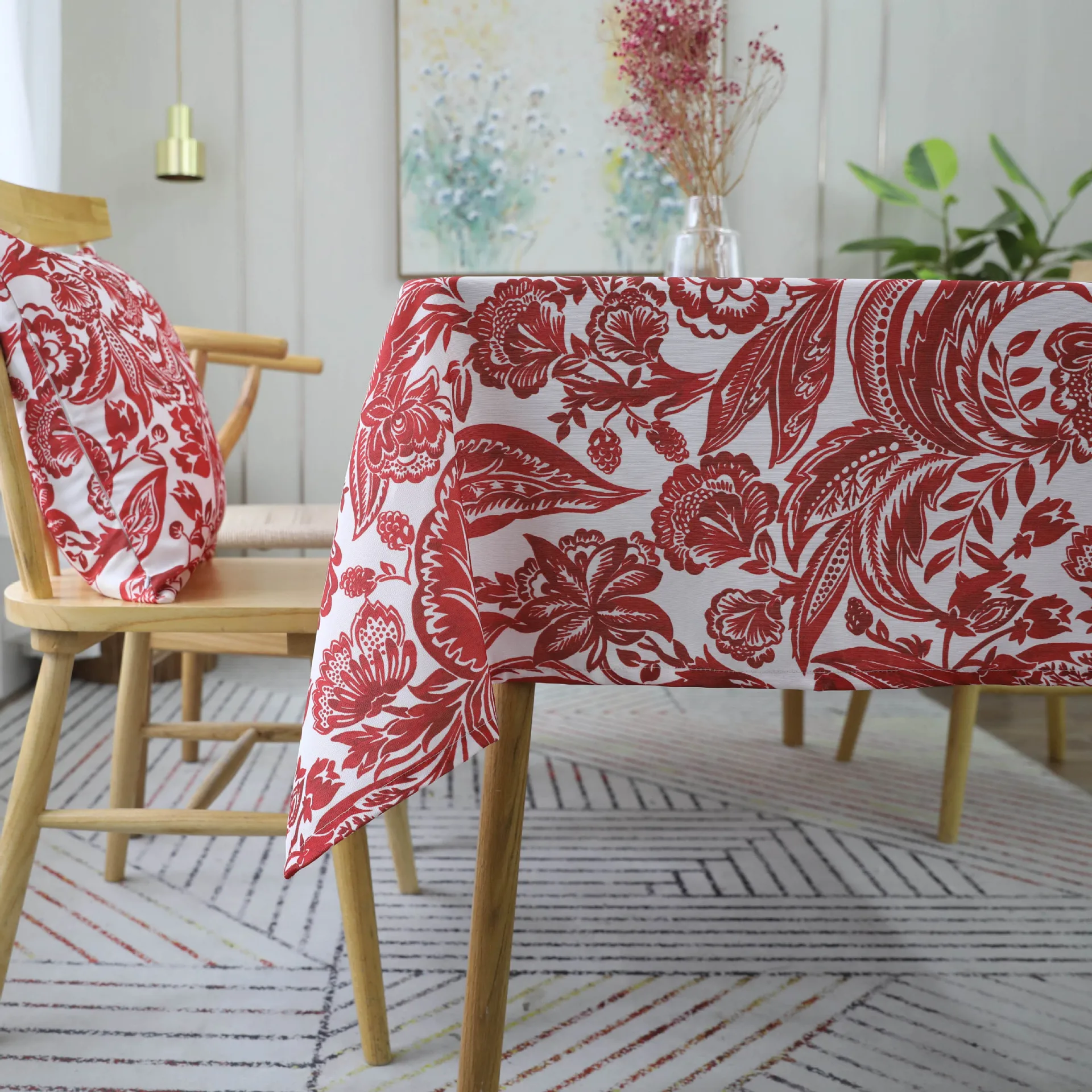 

European style tablecloth waterproof Perris style printing red tablecloth coffee table cloth table cloth factory direct sales