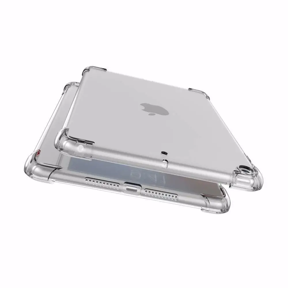Прозрачный прямая сопротивление силиконовый чехол для Apple iPad 2/3/4 9 7 2017 2018 Air 1 2 5 6 Pro