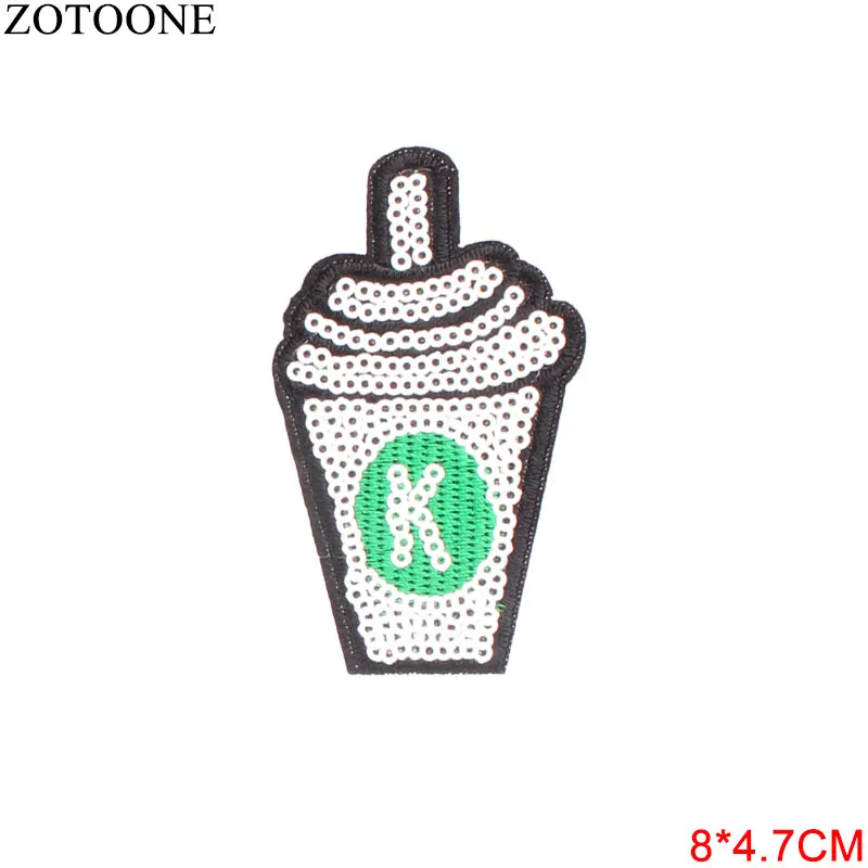 PE0244CT ZOTOONE блестки милое сердце патч для одежды вышивка патчи Аппликации для куртки одежда значки железные наклейки аппликация - Цвет: PE0244CT