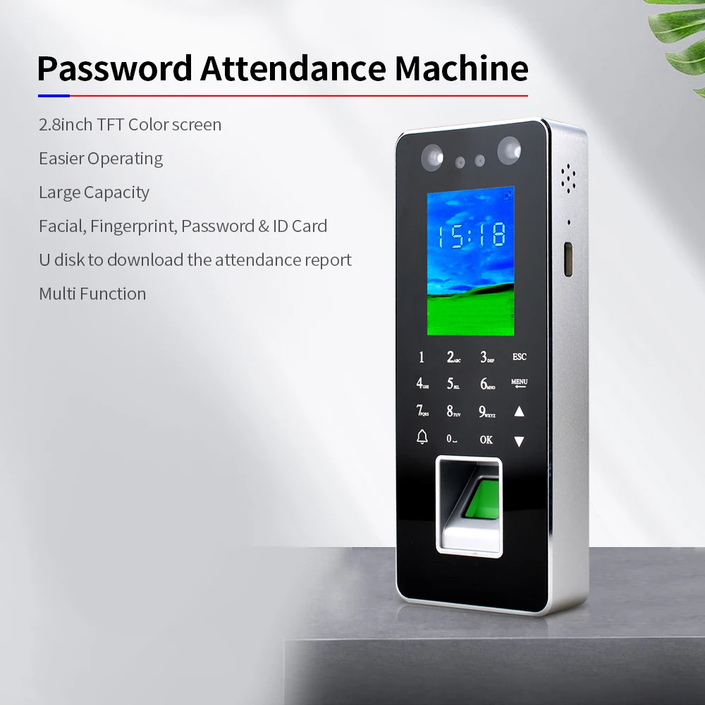 

Facial And Password & Fingerprint Attendance Machine ID Card Wide Application 2.8 Inch TFT Color Screen Multi Function