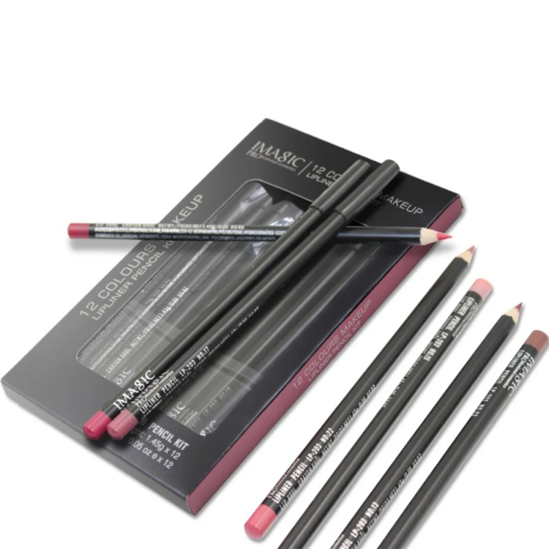 12 шт./компл. разноцветные вечерние подводки для губ Карандаш функциональный