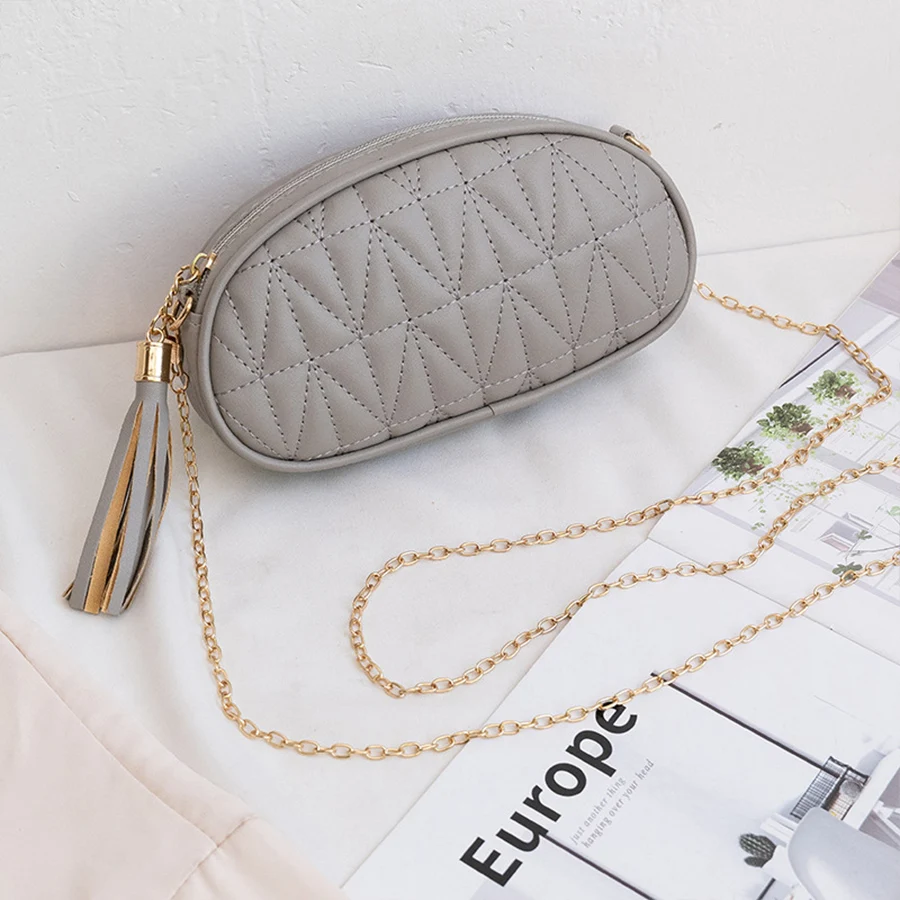 

Мини-овальная сумка с кисточкой, модная Изысканная сумка для покупок, повседневные женские сумки на плечо, женские кожаные сумки, сумки чере...