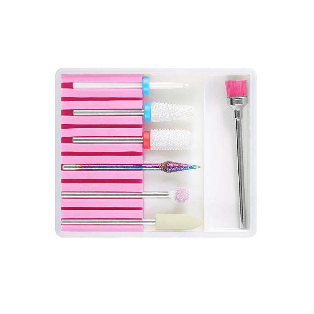 

1 Set Nail Drill Bits Kits With Box Ceramics Milling Cutter Manicure Machine Accessories Nail Tools Electric Nails Polish Head