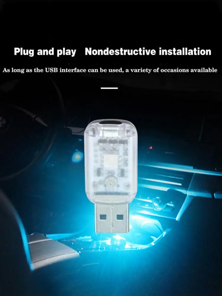 Car Decoration Light Interior USB Atmosphere Floodlight Projector Auto Night Home Decor For | Автомобили и мотоциклы