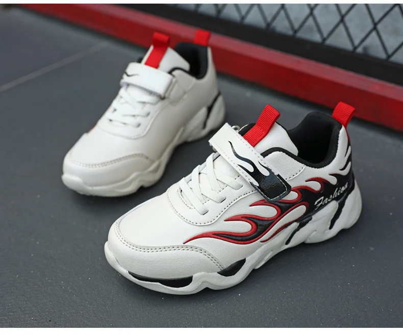 Leather Boys Sneakers For Children Shoes Kids Sneakers Girls Casual Shoes Anti-slippery Running Sport Hook&Loop sapato infantil