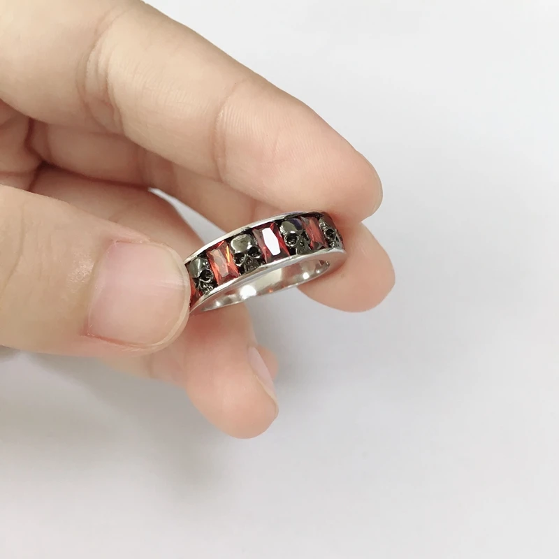 Новинка 2020 украшения в стиле панк Череп рубины роды Рождественская вечеринка