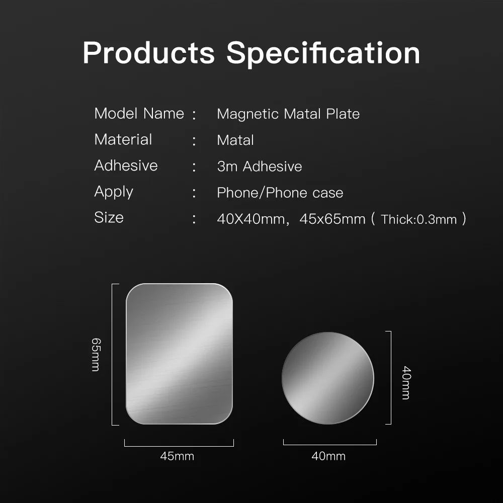 

FONKEN Ultra-thin 5pcs Magnetic Metal Plate Car Phone Holder Disk iron Sheet Sticker Strong Magnet For Phone Holder Stand Mount