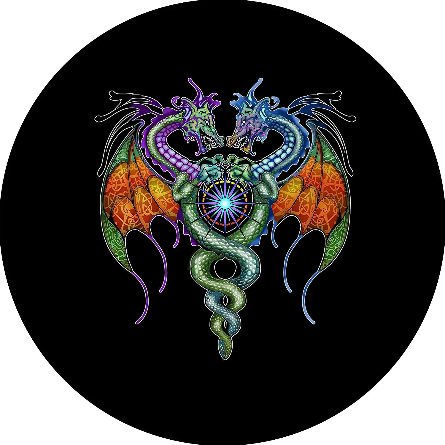 

TIRE COVER CENTRAL Guardian Dragon Caduceus Medical Wheel Spare Tire COVER CAR (