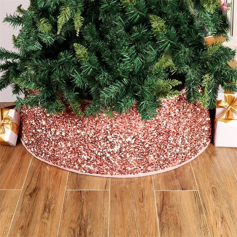 

Юбки для рождественской елки, блестящая юбка для елки, тканевый ковер, круглые золотые блестки, коврики для рождественской елки, Красивая ел...