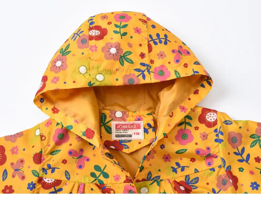 New Fashion Cute Kids Girls Cartoons Wind Rain Jacket Hooded Long Sleeve Windbreak Girl Waterproof Jacket Outwear Raincoat 2-6Y wool pea coat