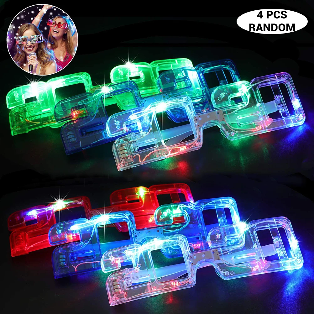 4 шт. мигающий светодиодный светильник для очков светящийся в подарок светящиеся