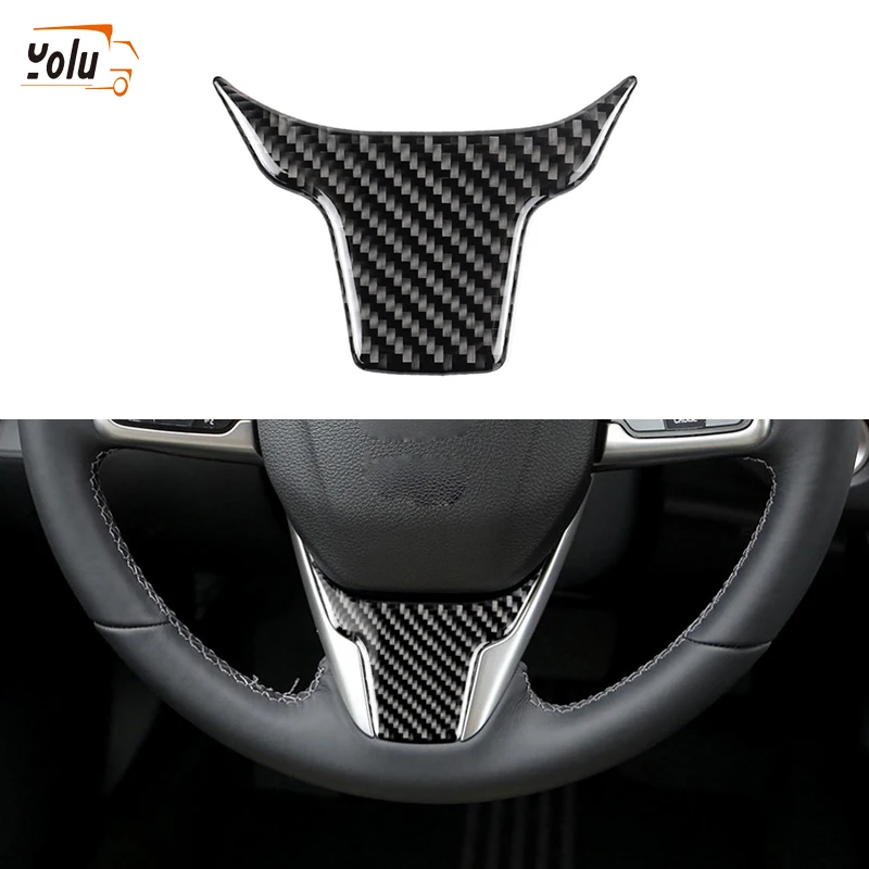 

YOLU Steering Wheel Carbon Fiber Decorative Stickers Accessories Car Modified Steering Wheel Stickers Fit for Honda Civic