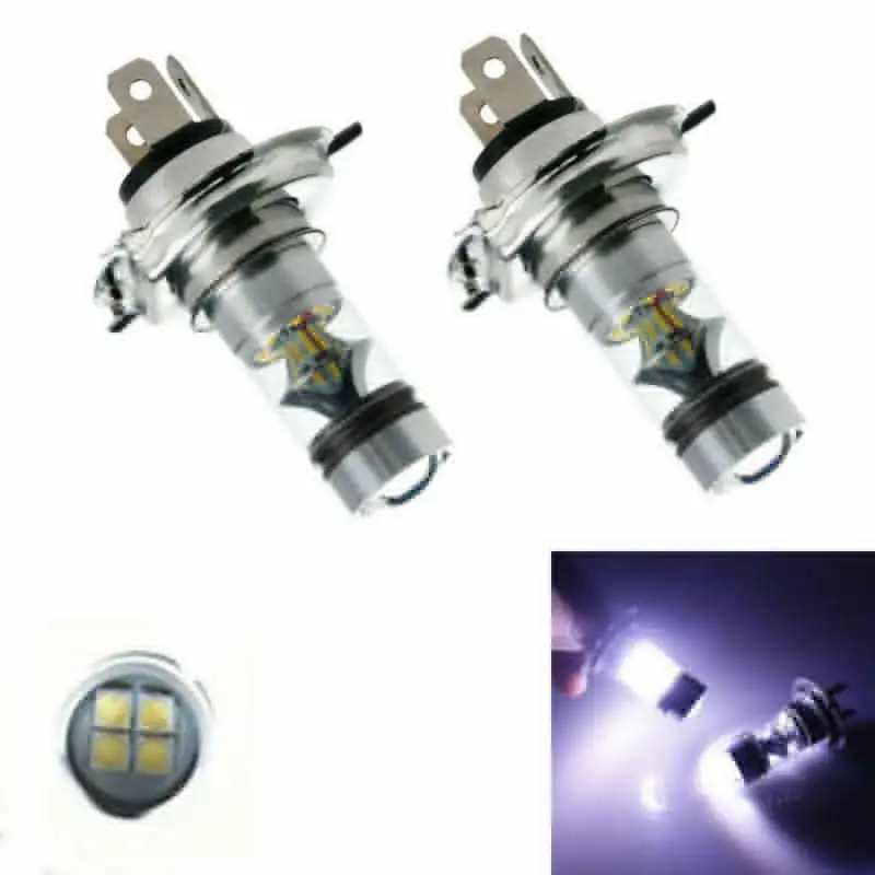 2 шт. H4 DC 12 V-24 V Автомобильный 100W 8000K 1800LM дальний/ближний свет 20-SMD XB-D PMMA Объектив противотуманный светильник для вождения лампы белый светодиодный светильник