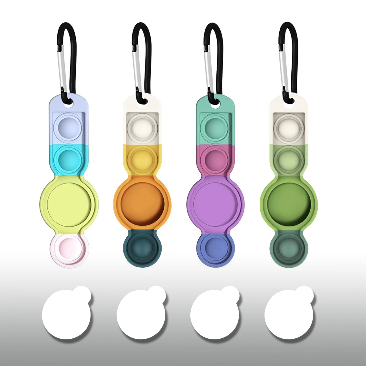 Drieyuil-funda para Apple Airtag, paquete de 4 protectores de pantalla de silicona, impermeable, antip&eacute;rdida, llavero con Pop burbuja, juguete sensorial-0