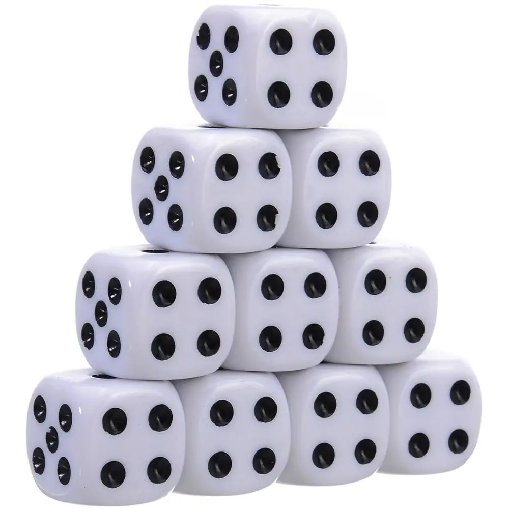 10 шт./лот оптовая продажа 16 мм акриловые Круглые Угловые кубики 9 цветов 6