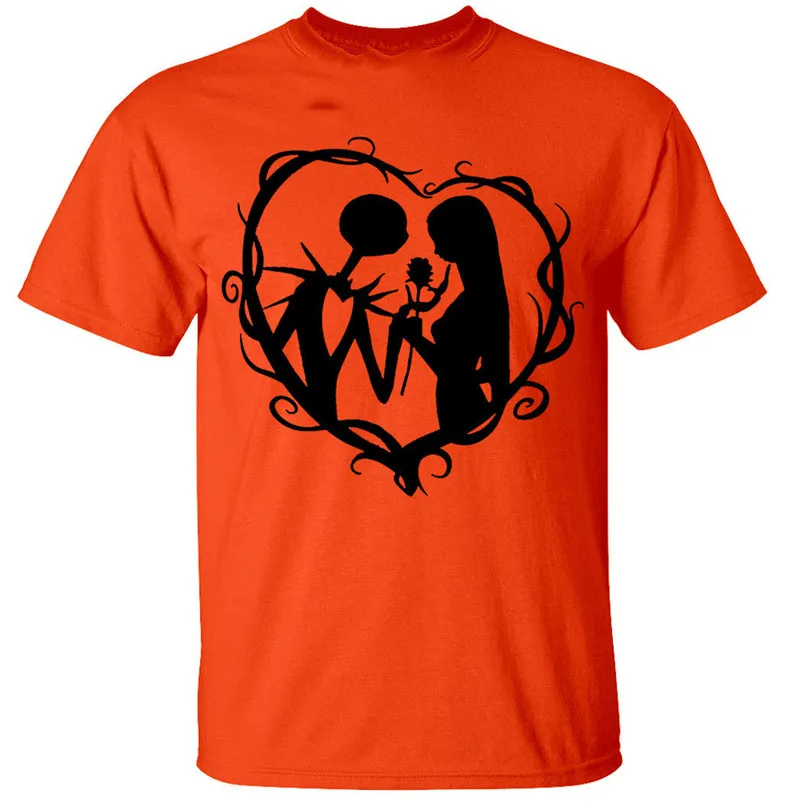 Джек и Салли Мужская футболка S-5XL кошмар Готический Рождество Хэллоуин одежда |