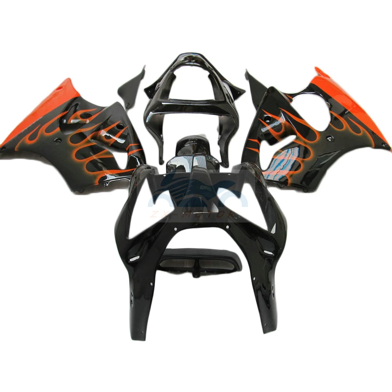 

Послепродажное обслуживание, новые комплекты обтекателей из АБС-пластика для Kawasaki ZX6R 2000 2001 2002, оранжевый, черный обтекатель для мотоцикла ...