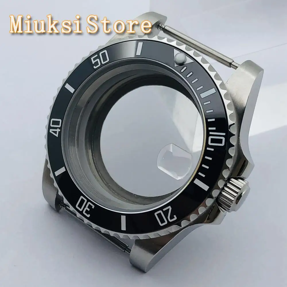 

40mm case transparent glass sapphire glass ceramic bezel fit NH35 NH36 ETA2836 Miyota8205 8215 821A Mingzhu DG2813 3804 movement