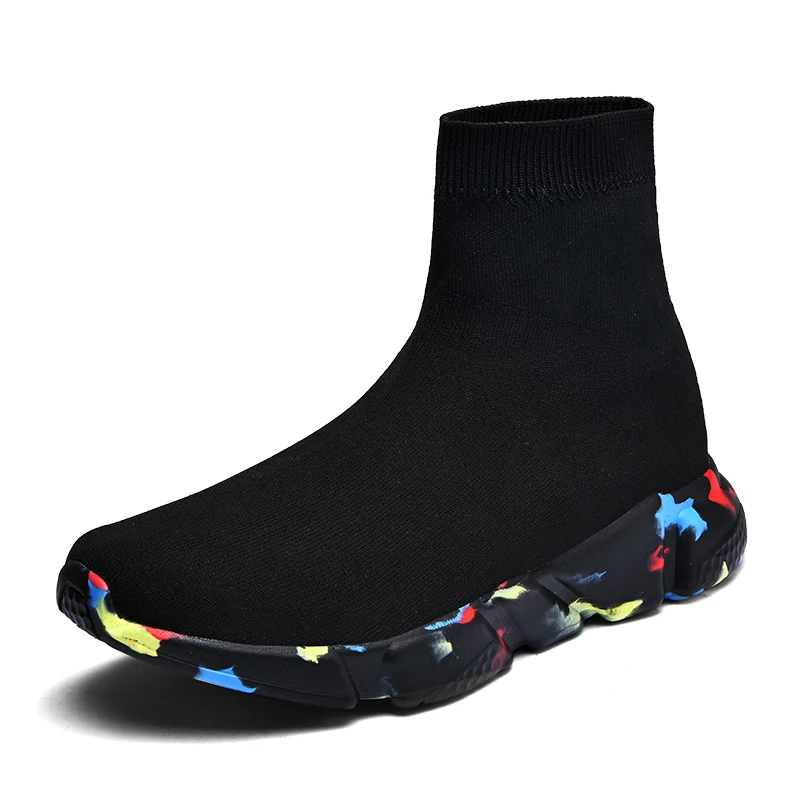

Unisex High Top Sock Sneakers Plus 35-47 Men Women Slip on Running Shoes Mens Shoes Casual Autumn Winter Sneakers Plush