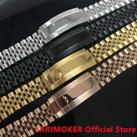 LARIMOKER  Accessories 20mm Strap PT5000 GMT Stainless Steel Men Black/Gold/Silver Watch Strap Submarine Watch Band Chain