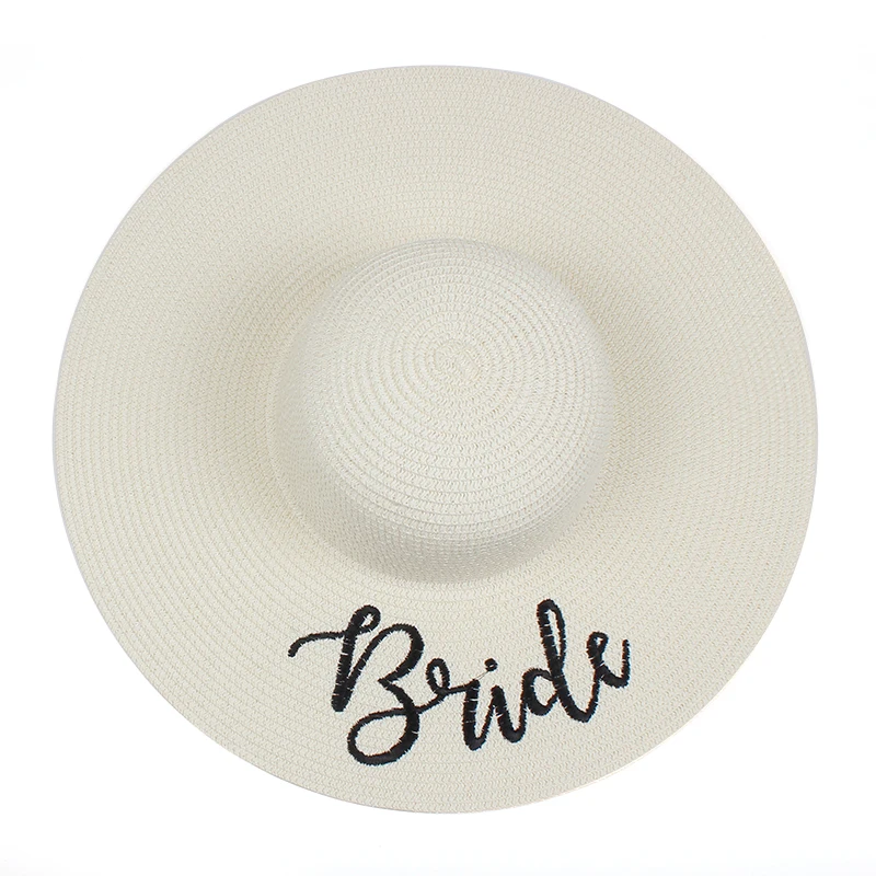 

2021 brand BRIDE brides maid floppy Summer beach Sun Hats Honeymoon bridesmaid maid of honor party cap hats