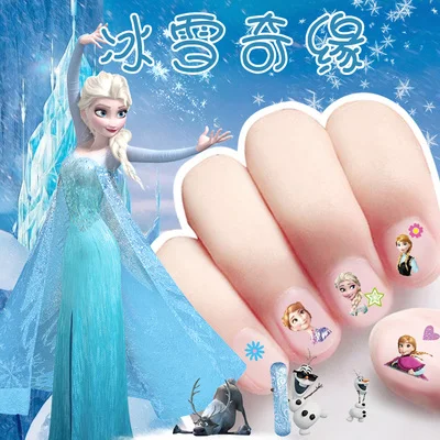Disney для девочек с героями мультфильма «Холодное сердце»; платье принцессы для ногтей наклейки леди с героями мультфильмов: белоснежкой, Софией, Микки и Минни Маус дети макияж игрушки - Цвет: Frozen Random