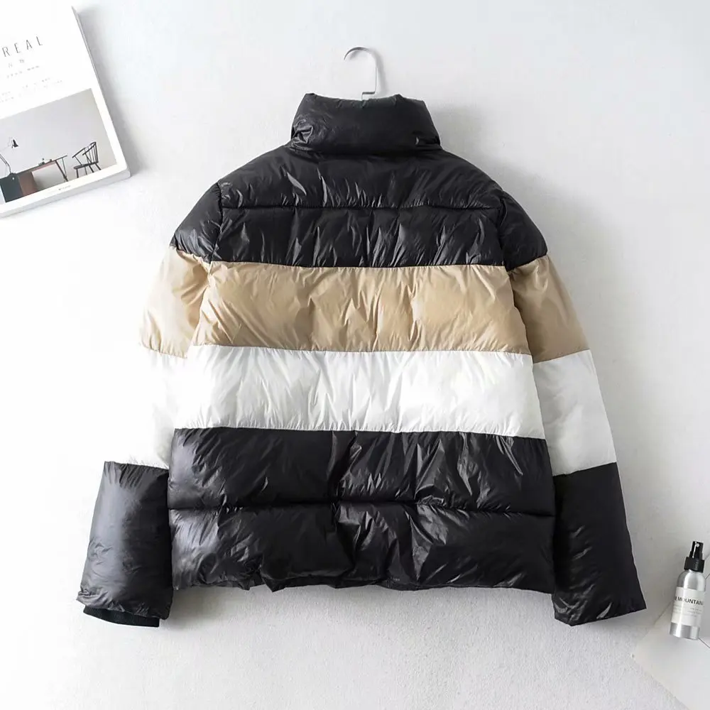 

Color block jackets coats female korean winter jackets women parka vintage ladies designer coat warm womens coats winter clothes