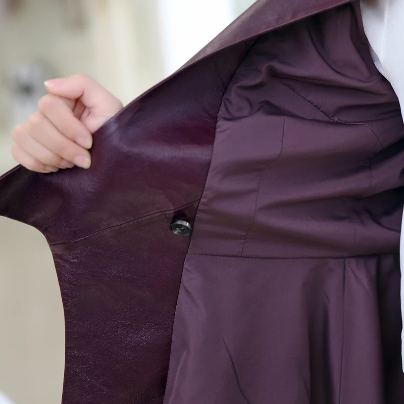 

new spring single leather leather leather dress women's short sheepskin suit coat professional wear