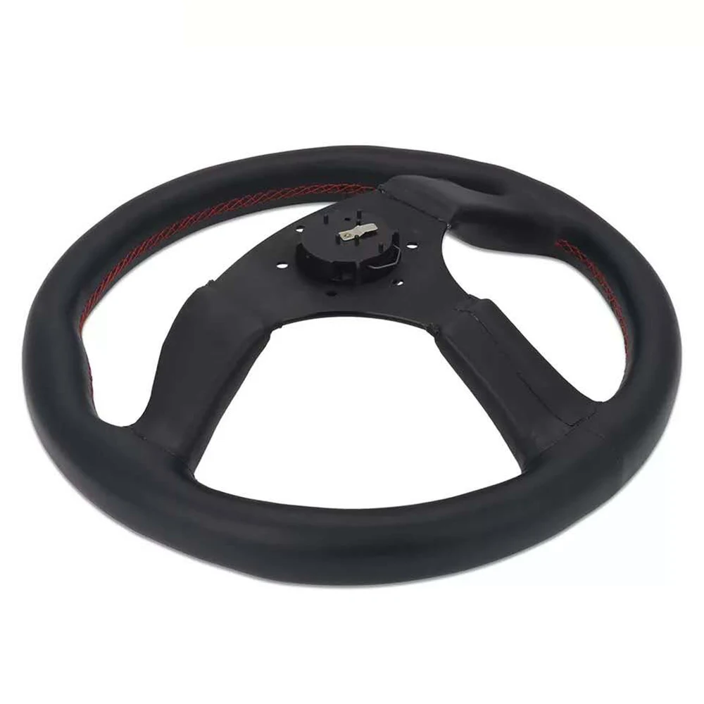 Универсальное кожаное рулевое колесо 14 дюймов 350 мм с кнопкой рожком|Рулевые