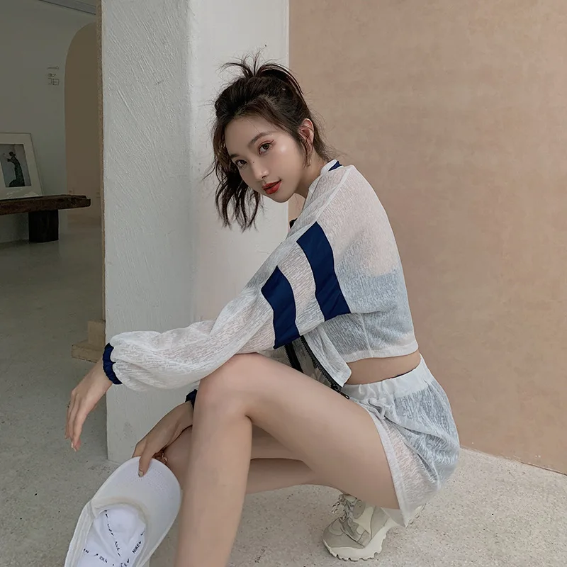 

Swimsuit Women's Split Bikini Four-Piece High Waist Sunscreen Blouse Korean Fashion Swimsuit Female Sports Surfing Swimwear