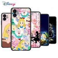 alice in wonderland silicone black cover for apple iphone 13 12 mini 11 pro xs max xr x 8 7 6s 6 plus se phone case