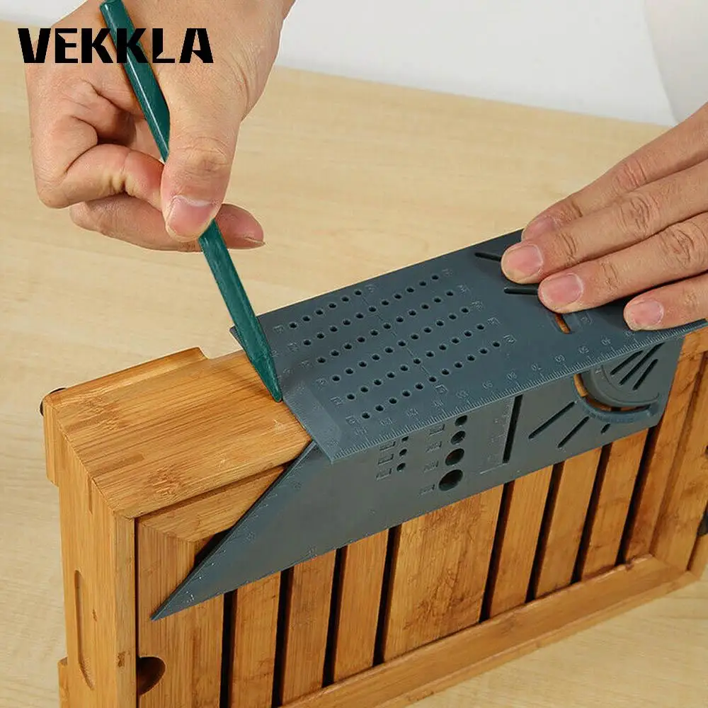 Деревообрабатывающая 3D угловая измерительная линейка пластиковая 45 градусов и 90