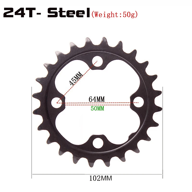 Передняя Звездочка для цепи горного велосипеда 44T/42T/32T/24T / 22T BCD 104/ 64 | Спорт и