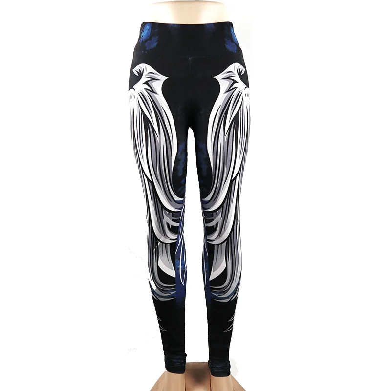 Для женщин с высокой талией для тренировок йоги Леггинсы модная одежда принтом