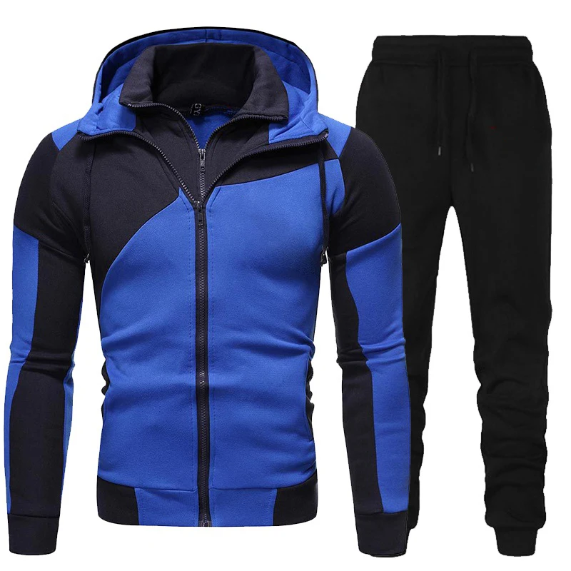 

Ropa Hombre 2021 Men's Sportswear Autumn Winter Men's Winter Sweater Sports Pants Sets Zipper Thick Jacket Jogging Pants Male